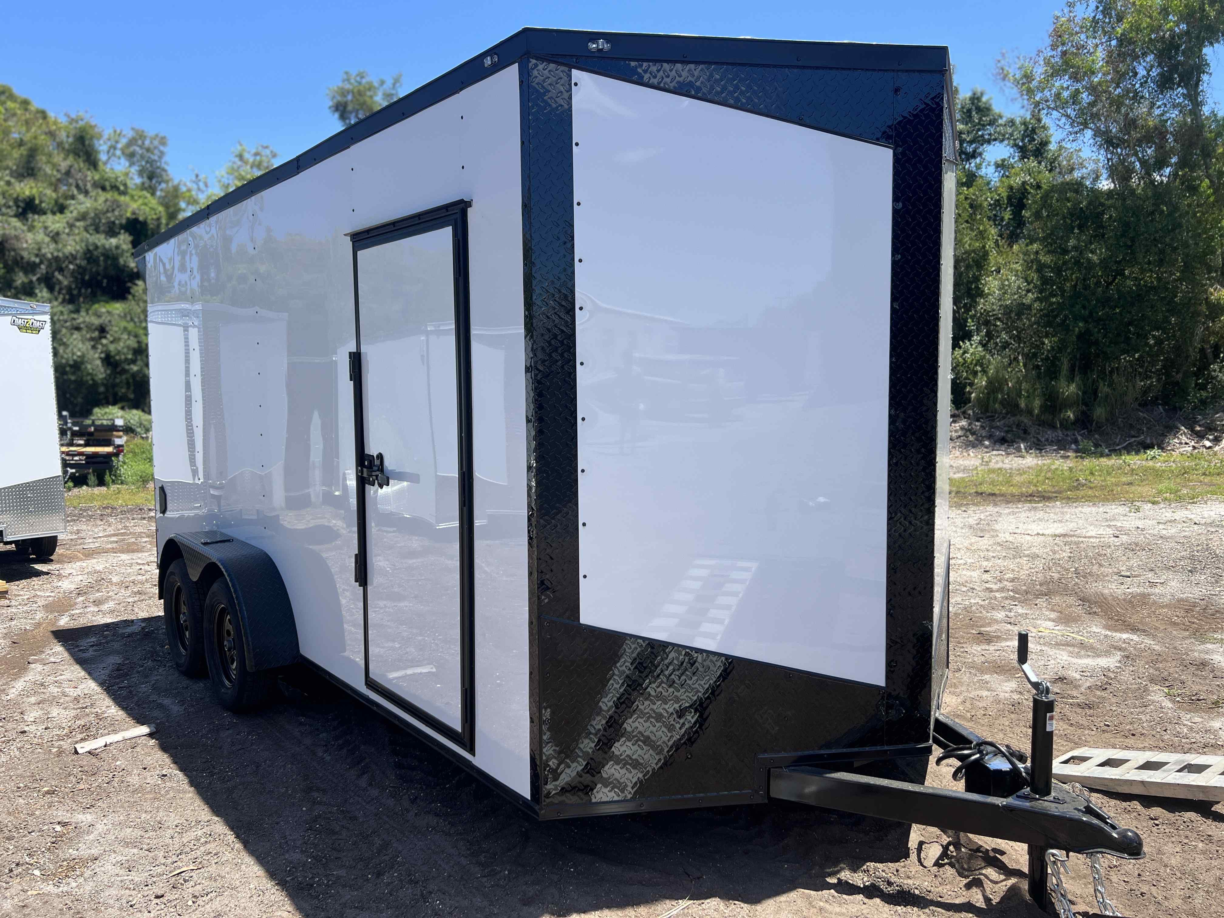 2026 Golden Cargo 7x16 white enclosed trailer for rent - 4,700 lbs capacity in Ft Myers and Cape Coral